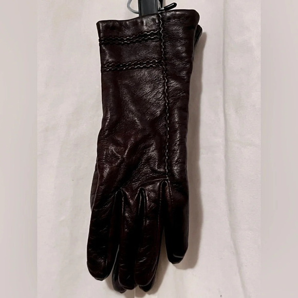 Antonio Murolo Women's Sz 7 Soft Italian Leather Gloves W/ Cashmere/Wool Lining - Picture 5 of 6